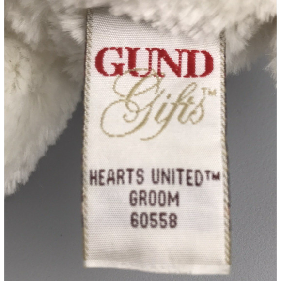 Gund Gifts Hearts United Bride & Groom Pair Plush Teddy Bears 10" White Stuffed - Picture 9 of 16